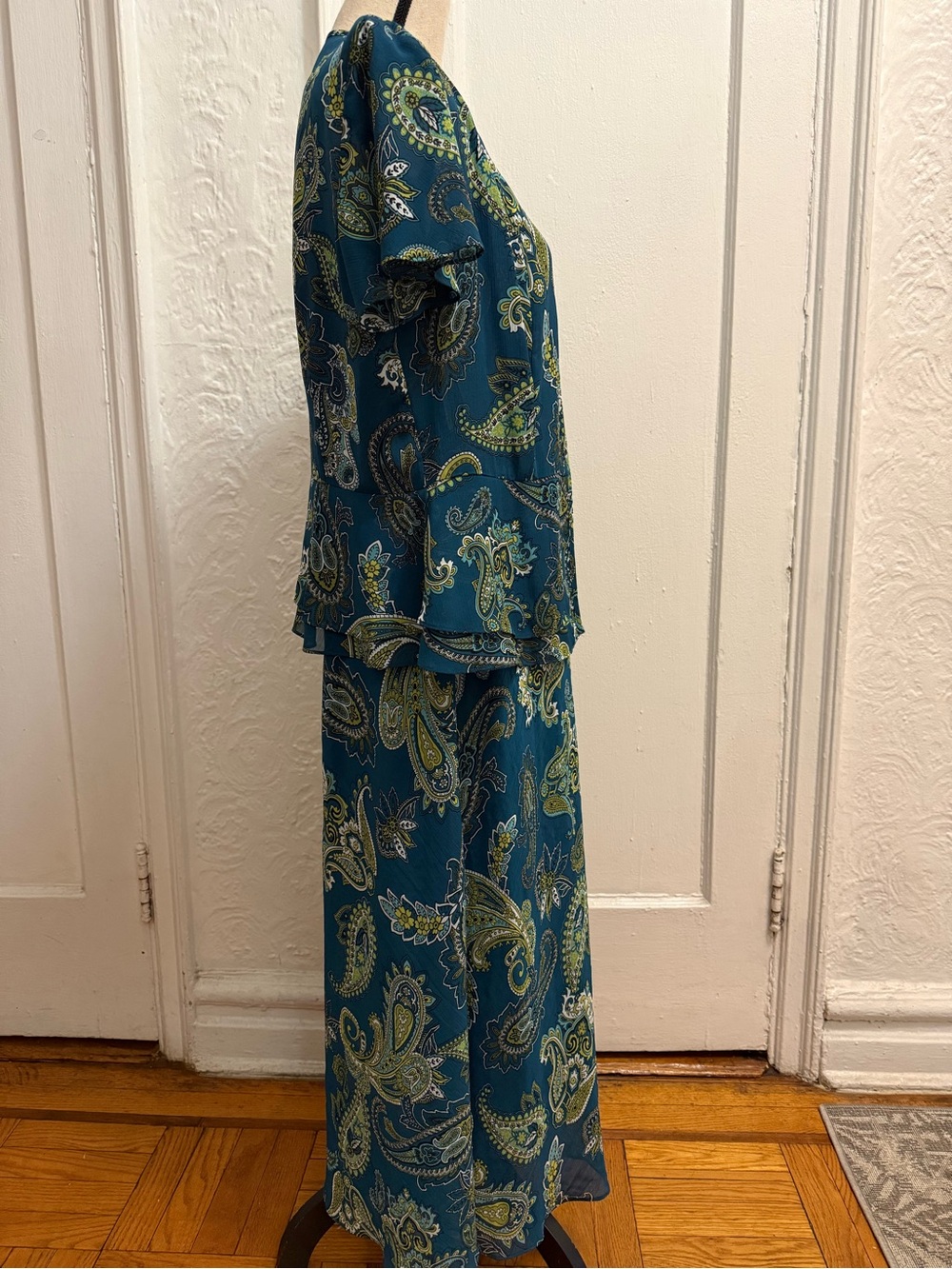Teal Paisley Maxi dress - Picture 3 of 8